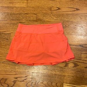Lululemon pace rival orange skirt. Size 4